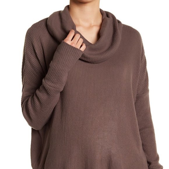Lucky Brand Rib Knit Tulip Hem Pullover Top (NWT) - Picture 4 of 5